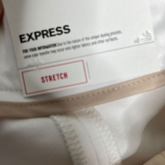 Express Stretchable Trousers Ankle High Rise Curvy White Women's Pants Size 8S N - Picture 9 of 16